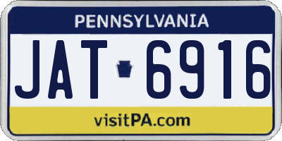 PA license plate JAT6916