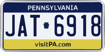 PA license plate JAT6918
