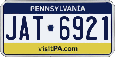 PA license plate JAT6921