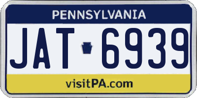 PA license plate JAT6939