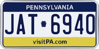 PA license plate JAT6940