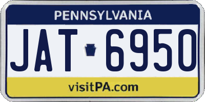 PA license plate JAT6950