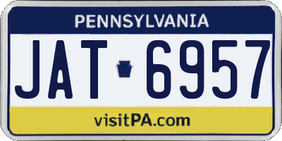 PA license plate JAT6957