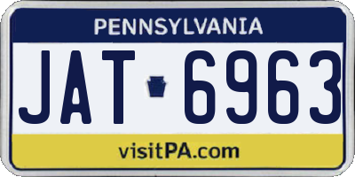 PA license plate JAT6963
