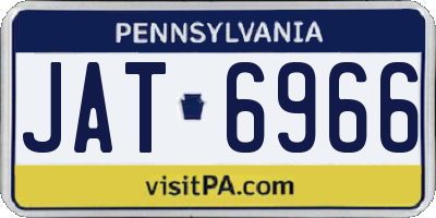 PA license plate JAT6966