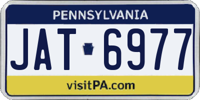 PA license plate JAT6977