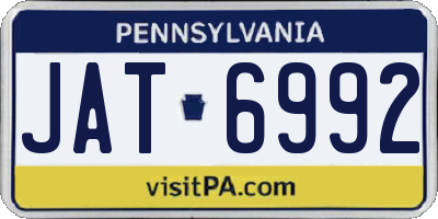 PA license plate JAT6992