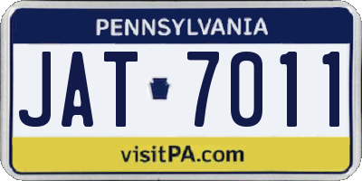 PA license plate JAT7011