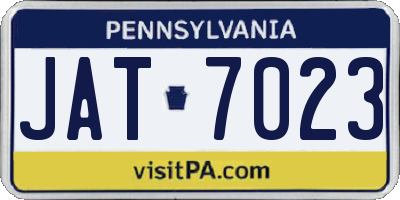 PA license plate JAT7023