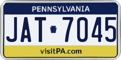 PA license plate JAT7045