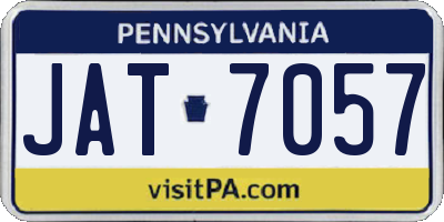 PA license plate JAT7057