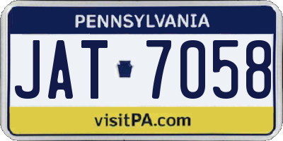 PA license plate JAT7058