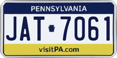 PA license plate JAT7061