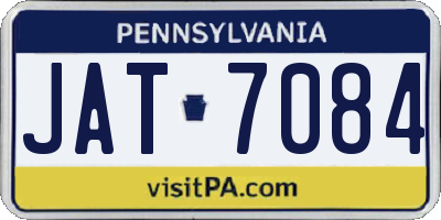 PA license plate JAT7084