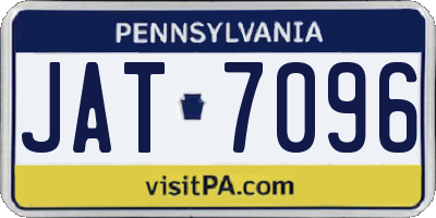 PA license plate JAT7096