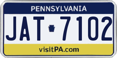 PA license plate JAT7102