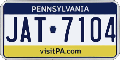 PA license plate JAT7104
