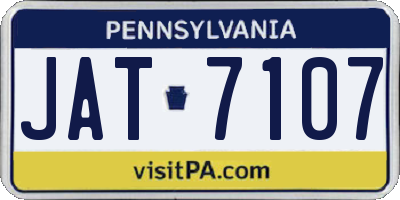 PA license plate JAT7107