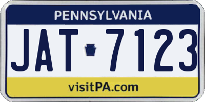 PA license plate JAT7123