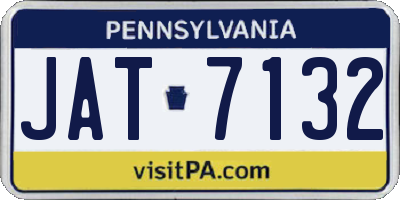 PA license plate JAT7132