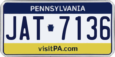 PA license plate JAT7136