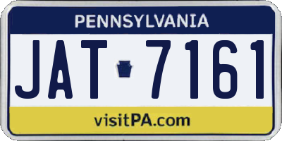 PA license plate JAT7161