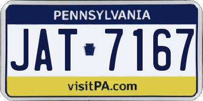 PA license plate JAT7167