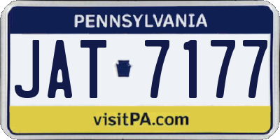 PA license plate JAT7177