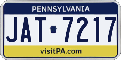 PA license plate JAT7217