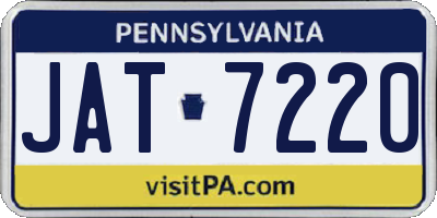 PA license plate JAT7220