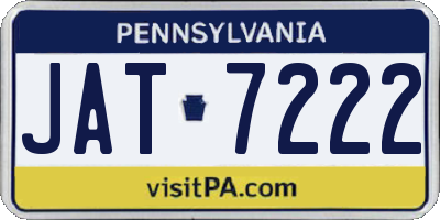 PA license plate JAT7222