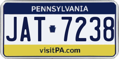 PA license plate JAT7238