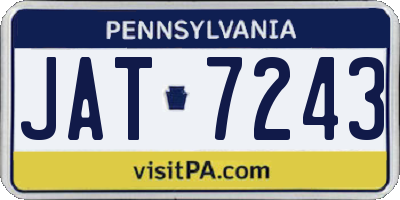 PA license plate JAT7243