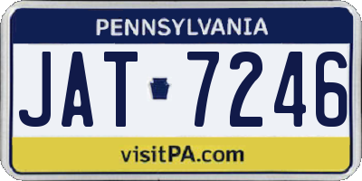 PA license plate JAT7246