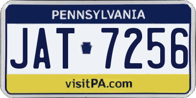 PA license plate JAT7256