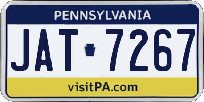 PA license plate JAT7267