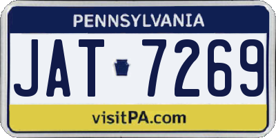 PA license plate JAT7269