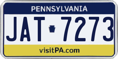 PA license plate JAT7273