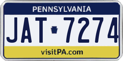 PA license plate JAT7274