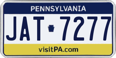 PA license plate JAT7277