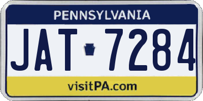 PA license plate JAT7284