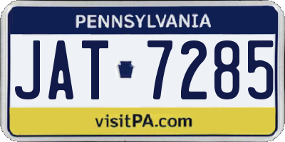 PA license plate JAT7285