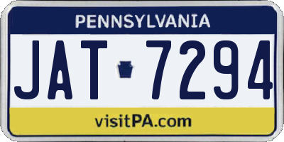 PA license plate JAT7294