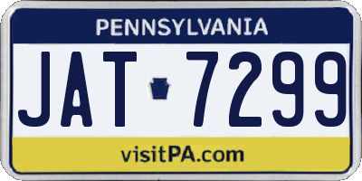 PA license plate JAT7299
