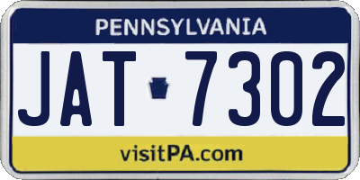 PA license plate JAT7302