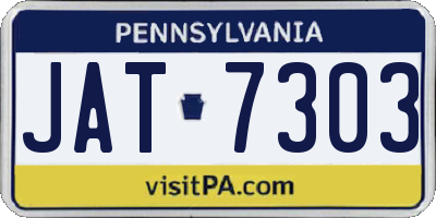 PA license plate JAT7303