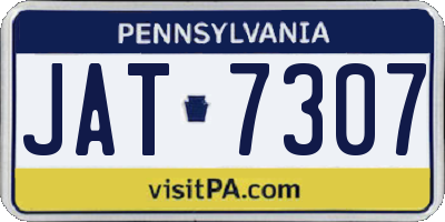 PA license plate JAT7307