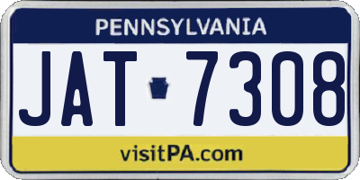 PA license plate JAT7308