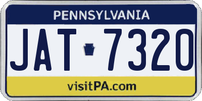 PA license plate JAT7320