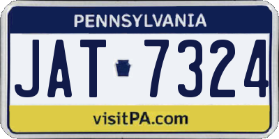 PA license plate JAT7324